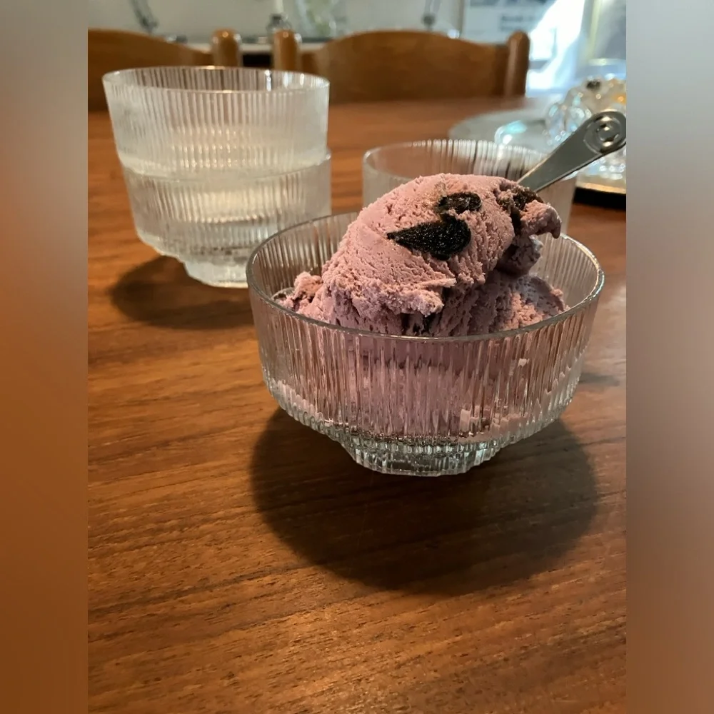 Vintage 1970s Ravenhead Glass Dessert Bowls Topaz Pattern by John Clappison - Picture 6 of 8